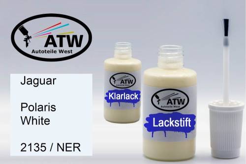 Jaguar, Polaris White, 2135 / NER: 20ml Lackstift + 20ml Klarlack - Set, von ATW Autoteile West.